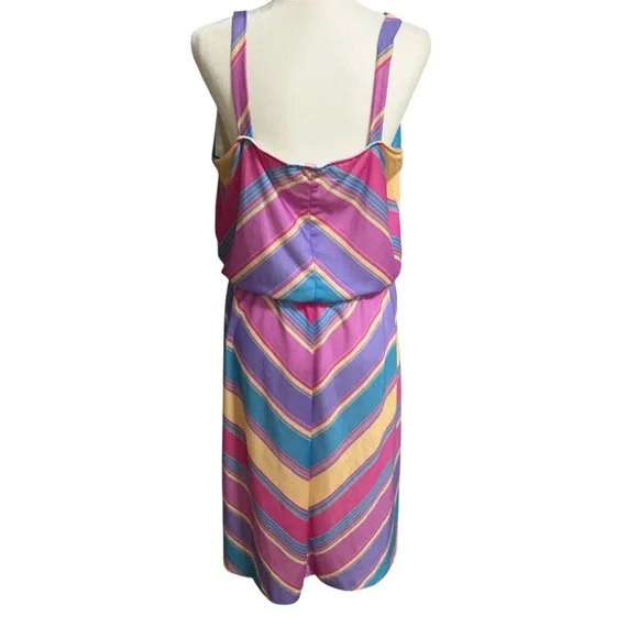 Vintage Pastel Striped Chevron Sundress - Picture 5 of 6
